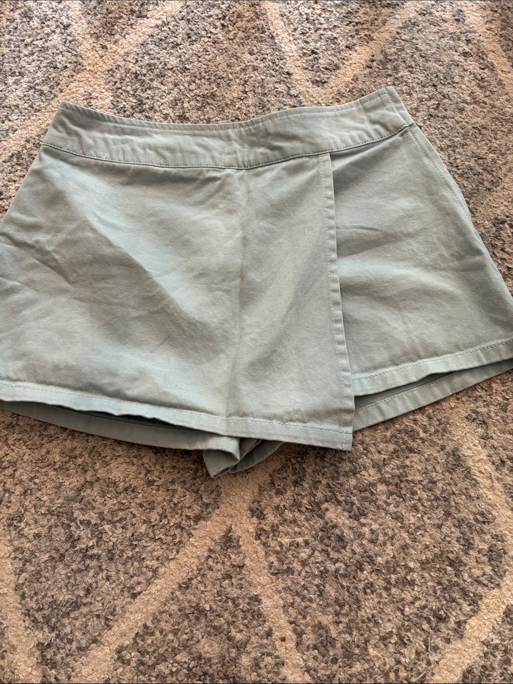 Forever 21 Sage Green Wrap-Front Skort